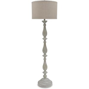 Signature Design by Ashley Bernadate Cottage 61" Candlestick Design Floor Lamp, Whitewash