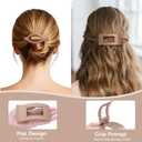2 x 6 Pack Flat Hair Clips for Women Girls, French Flat Claw Clips for Think Hair Thin Hair with Strong Hold, Non-Slip, Matte Classic Barrettes for All Hair Styling