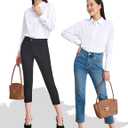 Tapata Womens Bodysuit Blouse Button Down One-Piece Long Sleeve Solid Office Work Shirt Casual Tops
