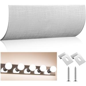 Geelin Moderne Vanity Light Cover Conversion Kit 26" W White Textured Fabric Bathroom Light Cover Shade DIY Lampshade (No Wiring) Stylish for Home Apartments Condo Residences