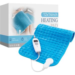 HYLEORY Heating Pad for Back,Neck,Cramps Pain Relief - 6 Heat Settings,Auto Shut Off,Moist Heat Options for Electric Heating Pad,Machine Washable,Gifts for Women,Black,12" x 24"