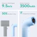 Aecooly Portable Handheld Fan, Powerful Turbo Mini Fan, 16500 RPM High Speed Aero, 14H Max Cooling Time, 5 Speeds Pocket Rechargeable Personal Small Travel GIfts for Women Men -Blue