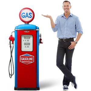 5.3 ft Gas Pump Cardboard Stand-up Cutout Life-Size Race Car Theme Party Decoration Gas Station Backdrop Photo Props Stand up Cardboard for Party Supply