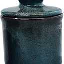 Teapeak Pottery Butter Keeper Crock - Ceramic Butter Dish with Water Line for Countertop, Keep Butter Fresh, Blue