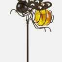 Bee Solar Garden Stake 35" High Rechargeable Battery Metal Plastic Soft Glow