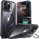 ESR for iPhone 16 Pro Max Case, Compatible with MagSafe, Military-Grade Protective Case for iPhone 16 Pro Max,Built-in Stash Stand , Scratch-Resistant Back Cover, Classic Series, Clear Black