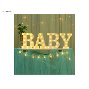 BABY Marquee Light Up Letters - LED Letter Number Light Sign Decoration for Birthday Home Table Decor White
