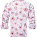 Hi-Tie Mens Christmas Dress Shirts Long Sleeve Casual Ugly Santa Claus Button Down Xmas Shirts for Men Party Holiday (Small)