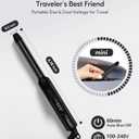 FARERY 1/2 Inch Ceramic Mini Hair Curler with 3 Adjustable Temp, 100-240V Dual Voltage, Travel Curling Iron for Short Hair, Auto-Off, Infused with Keratin & Argan Oil, Include Storage Bag, Black