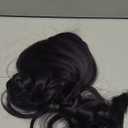 ColorGround Short Black Purple Cosplay Wig with 2 Buns for Halloween Party CostumeSmall Size