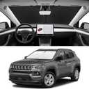 Custom Fit Windshield Sun Shade for Jeep Compass 2017-2025, Blocks UV & Heat, Front Window Sunshade Accessories, Easy Fold & Store Keep Your Car Cooler