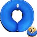 Dog Inflatable Collar Cone After Surgery, Protective Inflatable Collar, Blow Up Dog Collar, Pet Recovery Collar for Dogs and Cats Soft (Large(12"-18"), Blue)