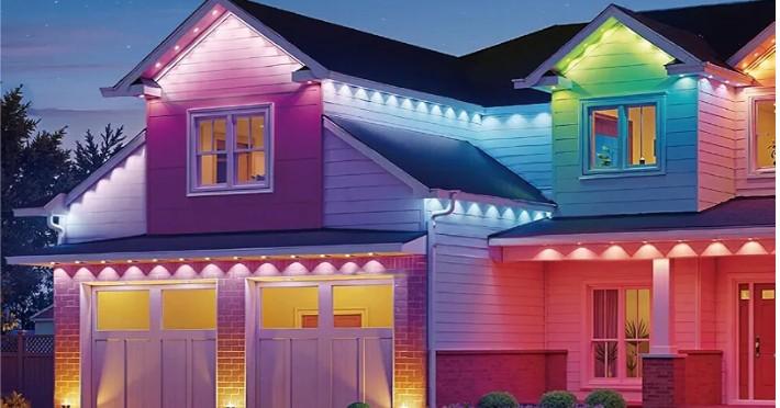 60ft Permanent Outdoor Lights, 40 LED Eave Light with App/Remote, Smart RGBW Light, 50 Scene Modes for Daily and Accent Lighting, IP67 Waterproof for Outdoor Party Decor, Alexa Google Enable