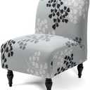 Liykimt Armless Accent Chair Cover Slipcover,Slipper Chair Stretch Spandex Removable for Armless Chair Furniture Protector Covers for Living Dining Room Hotel (Gray, 1)