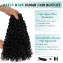 Double Weft Curly Human Hair Bundles 20 Inch Messy Burmese Curly One Bundles Real Human Hair 3C4A 100% Unprocessed Virgin Hair Extensions Quick Weave Natural Color Full Ends 85G