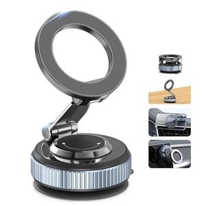 Gahenwo Vacuum Magnetic Car Phone Holder Stand,360° Adjustable Car Phone Mount for Magsafe with Suction Cup & Swivel Lock,Foldable Phone Holders for Your Car,Cell Phone Car Mount for iPhone & Android