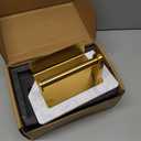 Toilet Paper Holder with Natural Marble Shelf for Bathroom Washroom,Wall Mounted Tissue Holder Suitable for Mega Roll (Brushed Gold, Middle 7.87 * 4.72 in)