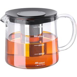 Glass Teapot with Removable Infuser, 1000ml/33OZ Stovetop Safe Tea Kettle for Blooming & Loose Leaf Tea, Premium Gift Box