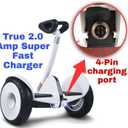 Electric Scooter Charger 4 Prong for Ninebot S/S-MAX/Mini PRO/Mini lite, 63V 2A 4-Pin Connector Battery Charger Replacement Accessories with Ninebot by Segway Go Kart