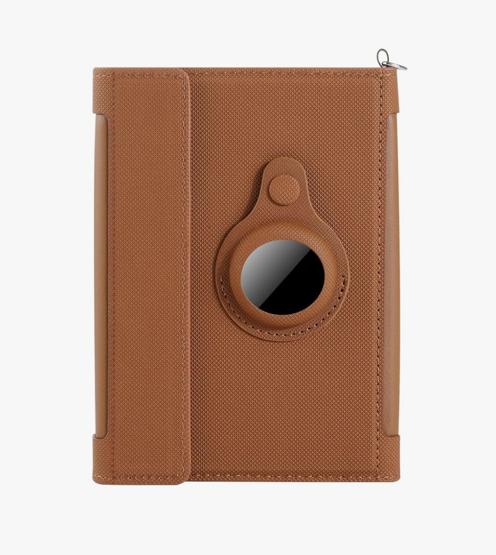 Frapkom Passport Holder with Tracker Card Slots, Passport Holder Passport Wallet for Men Women, Leather Passport Cover,Travel Accessories(Brown)
