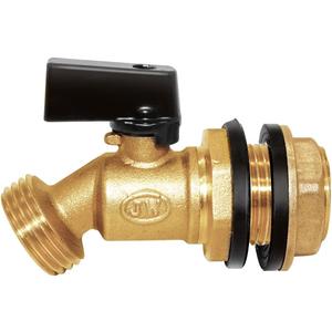 Joywayus Brass Water Container/Rain Barrel Spigot 3/4" Threaded Quarter Turn Ball Valve with Bulkhead Fitting, Suitable for Garden Hose Thread Connection