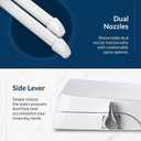 Bio Bidet Slim Zero Non Electric Bidet Toilet Seat Elongated, Low Profile Seat with Slow Close Lid, Battery Powered Night Light, Dual Nozzles, White