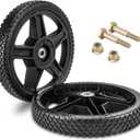 Lawn Mower Wheels 12 Inch 2 Pack for Push Mower Plastic Wheel Set Fits Most Standard Mowers Includes Bolts Nuts Washers