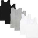 Phedrew 6 Pcs Kids Soft Undershirt Tank Tops Cotton Undershirt Sleeveless Shirts for Girls Boys Unisex (10-11 Years, Multicolor 02)