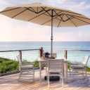 15ft Large Patio Umbrella, Double Sided Big Umbrella For Patio, Extra Large Outdoor Umbrella