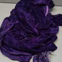 2 Pcs Witch Wizard Velvet Hooded Cape Unisex Robe Cloak with Neck Gaiter Face Mask for Cosplay Costumes Halloween (Purple, Large)