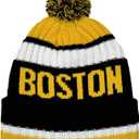 City Beanie Knit Hat with Pom Winter Cuffed Cap Sport Fans Gift for Men Women