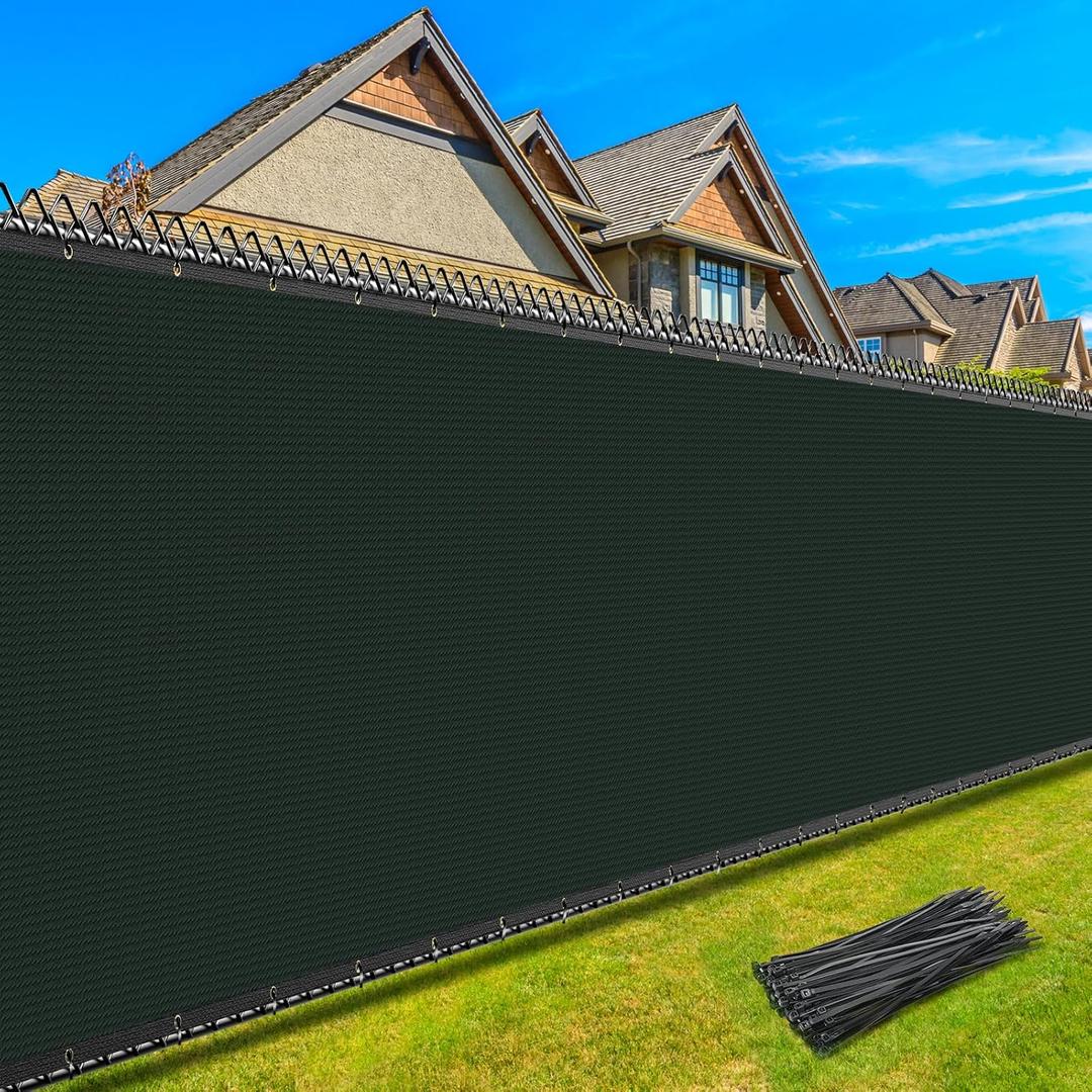 Kesfitt Chain Link Fence Privacy Screen 5x50FT, 90% Privacy Fence Cover Outdoor, 170GSM HDPE Outdoor Privacy Screen with Brass Grommets, Wind & UV Resistant Fence Privacy Screen for Backyard & Pool