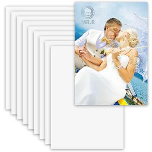 MR.R 10 Pieces 8x12 inch Sublimation Blanks Aluminum Metal Board Glossy Pure White Photo Blanks Aluminum Sheet Sign Blanks Aluminum Plate for Sublimation Heat Transfer Printing,0.22 mm Thickness