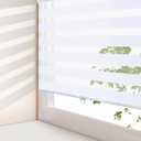 AOSKY Zebra Blinds for Windows Cordless Roller Shades for Home Free-Stop Windows Shades Dual Layer Light Control for Day and Night Easy to Install (40" W X 72" H, White)
