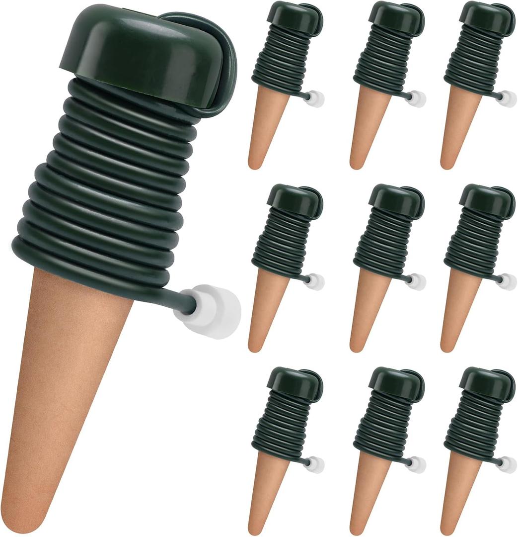 BYDOLL Plant Self-Watering Stakes Automatic Plant Dripper Watering Spikes for Indoor Outdoor Bonsai,Houseplant Insert Devices for Vacation use,Drip Irrigation System(10PCS)