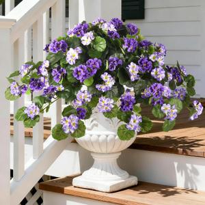 Hommyea Artificial Flowers for Outdoor Decor 2 Pcs Silk Fake Flowers, UV Resistant Faux Flowers for Outdoor Planters No Fade Spring Summer Flowers for Home Porch Garden Patio Yard Decorations