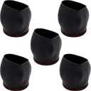 5pcs Office Furniture Caster Cups 2 Inch, Office Chair Wheel Stopper, Chair Leg Floor Protectors, Anti-Sliding Felt Furniture Pads for Hardwood Floors Protectors, Black