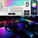 Dreamcolor Acrylic Interior Car LED Strip Light with Wireless APP, RGB 18 in 1 with 175 inches 612 LEDs Fiber Optic Strip Lights for Car, Dual Zone Music Sync Neon Car Ambient Lighting Kits