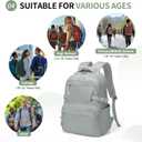 Girls Backpack, Lightweight Aesthetic Bookbag with Anti-Theft Pocket, Fit 15.6 Inch Laptop Backpack for College and Daily Use (Gray)