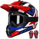 TRIANGLE Youth Kids Dirt Bike Helmet DOT Approved, Full Face Motocross Set, XL