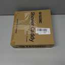 YASONIC Corner Adhesive Shower Caddy, with Soap Holder and 12 Hooks, Rustproof Stainless Steel Bathroom Organizer, No Drilling Wall Mounted Rack, White, 3-Pack