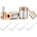 Ecarke Diamond Grinder Bit Head Tools for Stained Glass - 4 Sizes (1 3/4, 1/4, 1/8 Inch) with Brass Core - Glass Supplies (Yellow)