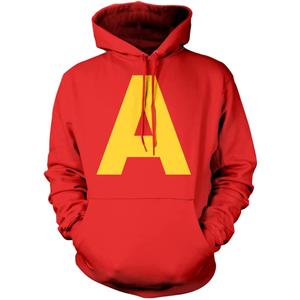Letter A Yellow On Red Halloween Costume Party Pullover Hoodie S