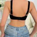 WDIRARA Women's Cut Out Cotton Bralette Underwire Bras Wireless Bralette Stretchy Bra (Black, S)