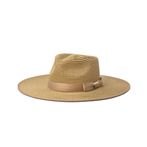 FLUFFY SENSE. Unisex Wide Brim Sun Hat Straw Panama Rancher Fedora Hat for Men Beach Hat for Women