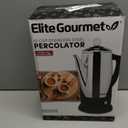 Elite Gourmet EC812 Electric 12-Cup Coffee Percolator with Keep Warm, Clear Brew Progress Knob Cool-Touch Handle Cord-less Serve, Stainless Steel