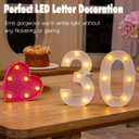 Led Light Up Numbers, 30th Birthday Decorations, Marquee Numbers Lights, Battery Powered Light Up Sign for 30 Decor Party (White)