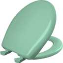 Bemis Classic Colors Slow Close Toilet Seat, Easy Clean Hinges and Durable Plastic Seat, Made in USA, Round, Ming Green