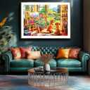 500 Piece Puzzles for Adults, Flower Garden Art 500 Piece Jigsaw Puzzles with Dogs for Home Decor and Relaxation Party Challenging Game Gifts Decoration (23 x 15 Inch)