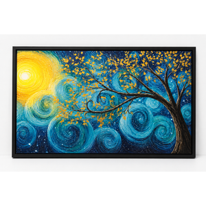Large Tree of Life Wall Art for Living Room Teal Tree Pictures Big Wall Decor Modern Aesthetic Canvas Print Painting Home Framed Artwork Decoration Gifts for Bedroom Office 24"x36"